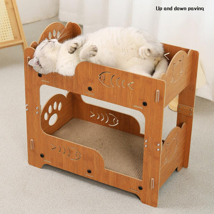Large Double Layer Cat Scratcher Bed Durable Cat Claw Grinding Nest House Toy