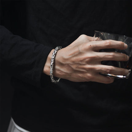 Gothic Double Dragon Head Bracelet for Men – Punk Style Alloy Chain 19cm 21cm