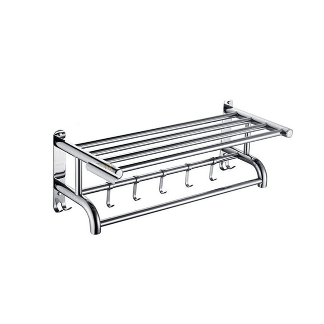 Towel Rack Bathroom Hotel Rail Holder Stainless Steel Wall Mounted Storage Shelf