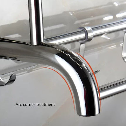 Towel Rack Bathroom Hotel Rail Holder Stainless Steel Wall Mounted Storage Shelf