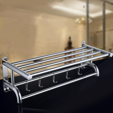 Towel Rack Bathroom Hotel Rail Holder Stainless Steel Wall Mounted Storage Shelf