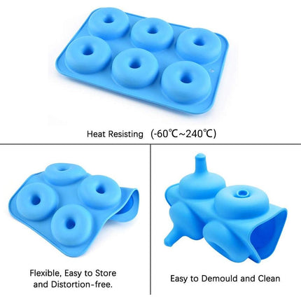 6 Even Silicone Donut Mold Baking Cake DIY Baking Oven