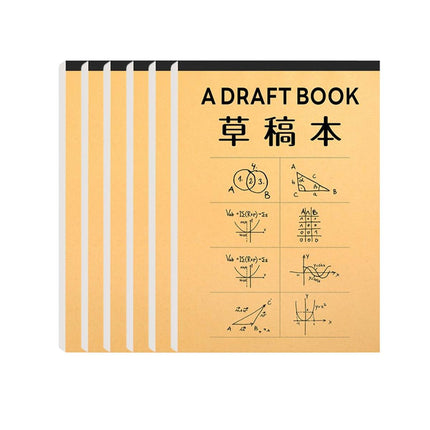 Math Theme Draft Books 153x225mm 6 or 12 Pack