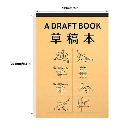 Math Theme Draft Books 153x225mm 6 or 12 Pack