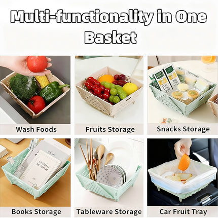Collapsible Vegetable Washing Basket Foldable Durable for Kitchen Sink Storage
