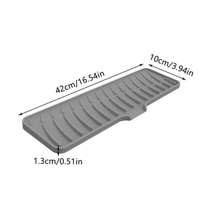 Silicone Long Drain Mat for Sink Non-Slip Water Diversion Kitchen Bathroom