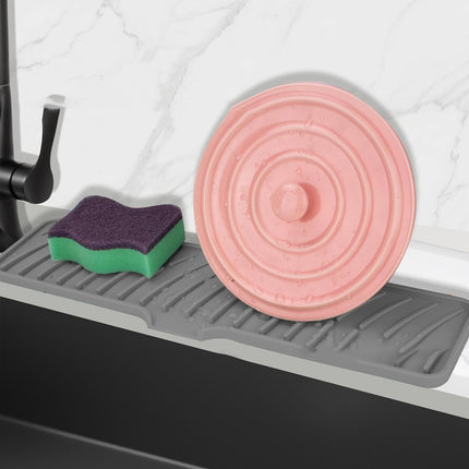 Silicone Long Drain Mat for Sink Non-Slip Water Diversion Kitchen Bathroom