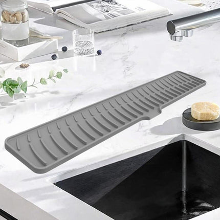 Silicone Long Drain Mat for Sink Non-Slip Water Diversion Kitchen Bathroom