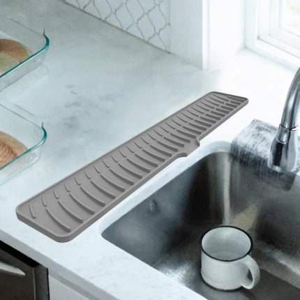 Silicone Long Drain Mat for Sink Non-Slip Water Diversion Kitchen Bathroom