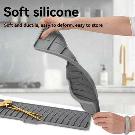 Silicone Long Drain Mat for Sink Non-Slip Water Diversion Kitchen Bathroom