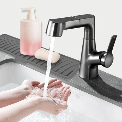 Silicone Long Drain Mat for Sink Non-Slip Water Diversion Kitchen Bathroom