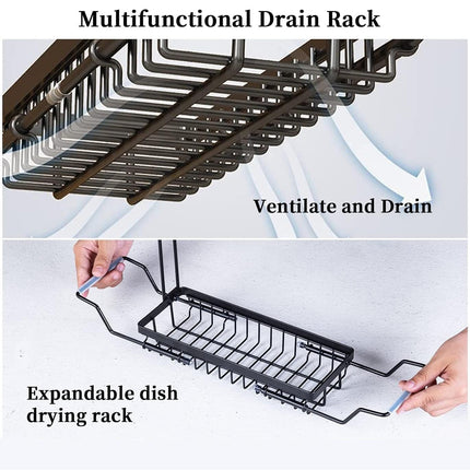 Stainless Steel Retractable Drain Basket Rack Space Saving For Kitchen Sink