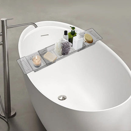 Bath Tub Storage Shelf Bathroom Adjustable Drainage Shelf Organizer Space Saving