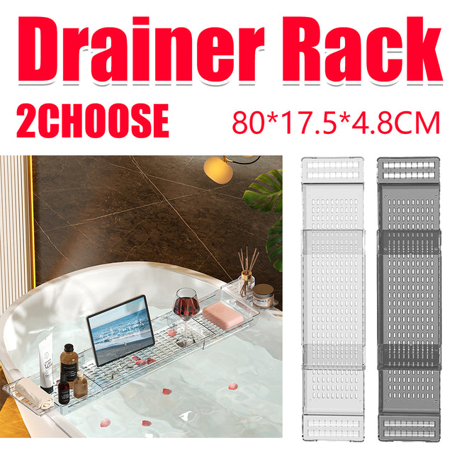 Bath Tub Storage Shelf Bathroom Adjustable Drainage Shelf Organizer Space Saving