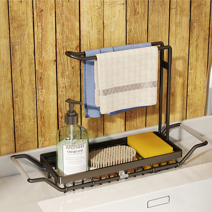 Stainless Steel Retractable Drain Basket Rack Space Saving For Kitchen Sink