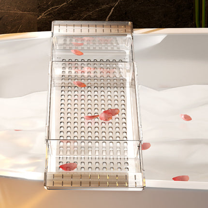 Bath Tub Storage Shelf Bathroom Adjustable Drainage Shelf Organizer Space Saving