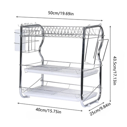 Kitchen Bowl Dish Rack Drainer Storage Cutlery Holder Cupboard Organizer