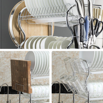 Kitchen Bowl Dish Rack Drainer Storage Cutlery Holder Cupboard Organizer