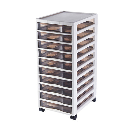 8/10 Tier Office Storage Transparent File Cabinet with Wheels Easy to Use AU
