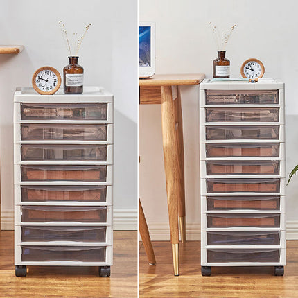 8/10 Tier Office Storage Transparent File Cabinet with Wheels Easy to Use AU