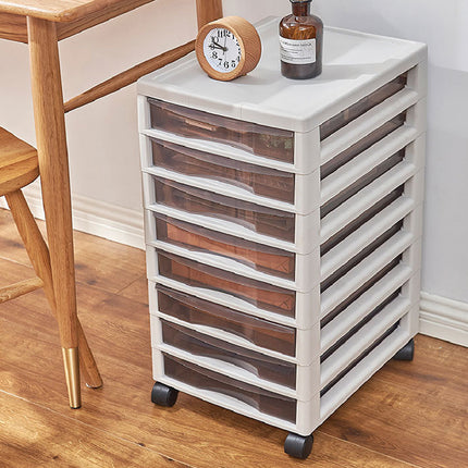 8/10 Tier Office Storage Transparent File Cabinet with Wheels Easy to Use AU