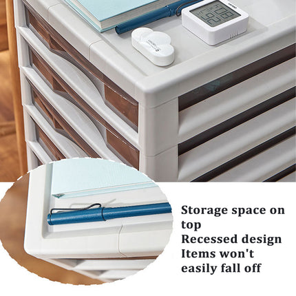 8/10 Tier Office Storage Transparent File Cabinet with Wheels Easy to Use AU