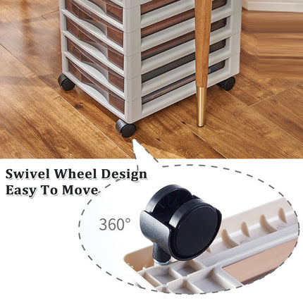 8/10 Tier Office Storage Transparent File Cabinet with Wheels Easy to Use AU