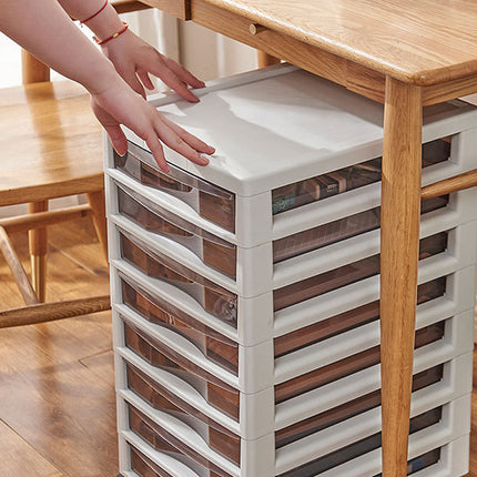 8/10 Tier Office Storage Transparent File Cabinet with Wheels Easy to Use AU