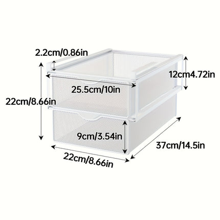 Under Mounted Storage Drawer with Double Layer Pull Out Basket Space Organizer