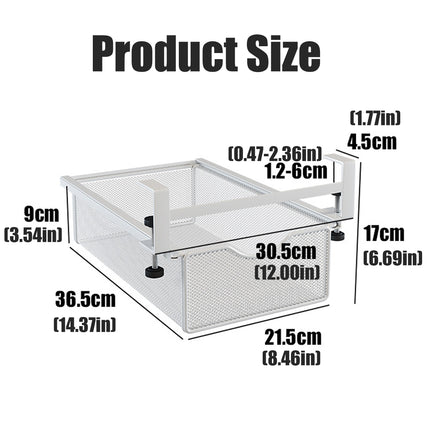 Office Desk Pull Out Hanging Basket Under Desk Storage Organizer for Stationery