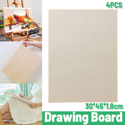 Drawing Board Set 4PCS Wooden Sketch Boards Artist Painting Panels For Studio