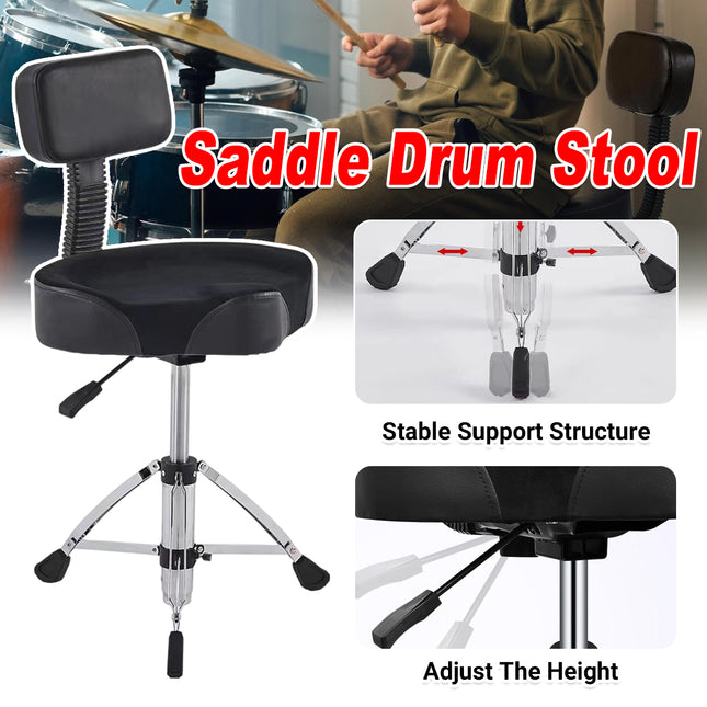 Adjustable Saddle Drum Seat for Drummers Home Studio Stage Comfortable Use