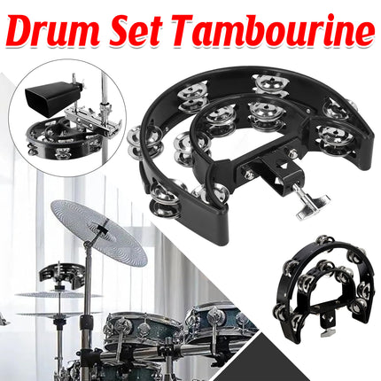 Double Row Hand Bell for Drum Set Professional Percussion Accessory Durable