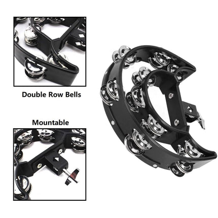 Double Row Hand Bell for Drum Set Professional Percussion Accessory Durable