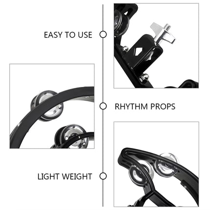 Double Row Hand Bell for Drum Set Professional Percussion Accessory Durable
