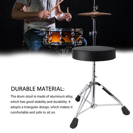 Adjustable Height Drum Throne Sturdy Stool For Jazz Drums Universal Use All Ages