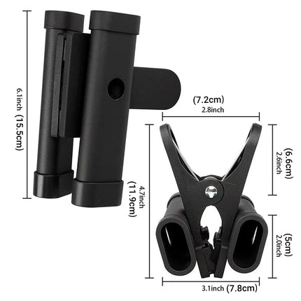 Drum Sticks Case Aluminum Alloy Clip Drum Stick Bag Stand Anti-slip Rubber Pad