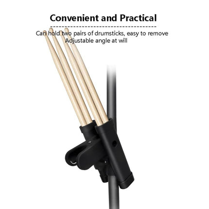 Drum Sticks Case Aluminum Alloy Clip Drum Stick Bag Stand Anti-slip Rubber Pad