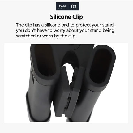 Drum Sticks Case Aluminum Alloy Clip Drum Stick Bag Stand Anti-slip Rubber Pad