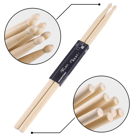 12 Pairs Drum 7A Professional Practice Solid Wood Drum Stick