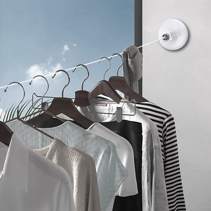 5m or 10m Wall-Mounted Suction Cup Clothesline Retractable Durable Sturdy Laundry