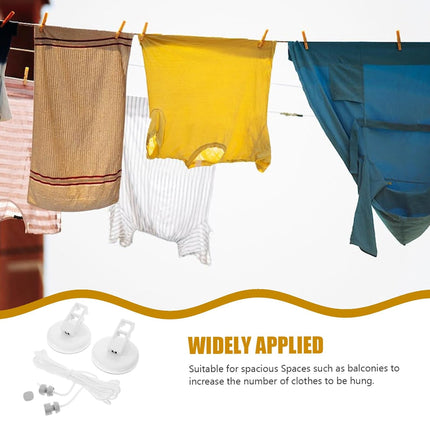 5m or 10m Wall-Mounted Suction Cup Clothesline Retractable Durable Sturdy Laundry