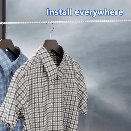 5m or 10m Wall-Mounted Suction Cup Clothesline Retractable Durable Sturdy Laundry