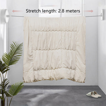 2.8m Length Stainless Steel Wall-Mounted Retractable Invisible Clothesline