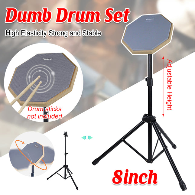8 Inch Practice Pad Set For Mute Drum Suitable For Beginners Professionals