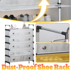 Plastic Dustproof Shoe Rack Storage Cabinet Small Size Space Saving Organizer