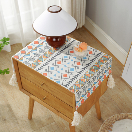 Bedside Table Cover Dustproof Tassel Tablecloth Decorative Nightstand Desk Protector