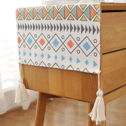 Bedside Table Cover Dustproof Tassel Tablecloth Decorative Nightstand Desk Protector