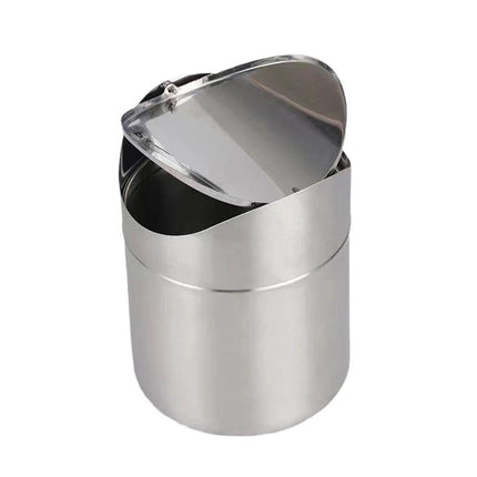 Stainless Steel Mini Desktop Wastebasket Organizer Compact Waste Bin for Office