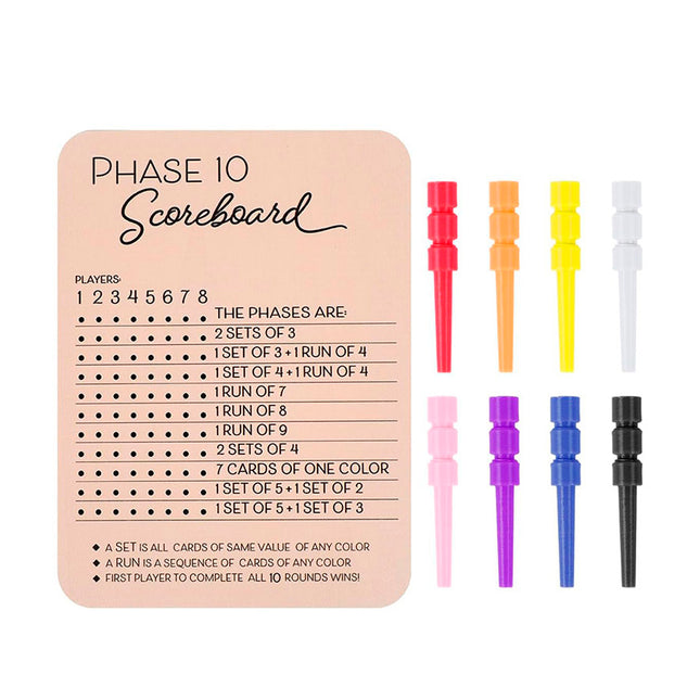 Phase 10 Score Board Wooden Phase 10 Scorecard Reusable for Family Game Tabletop